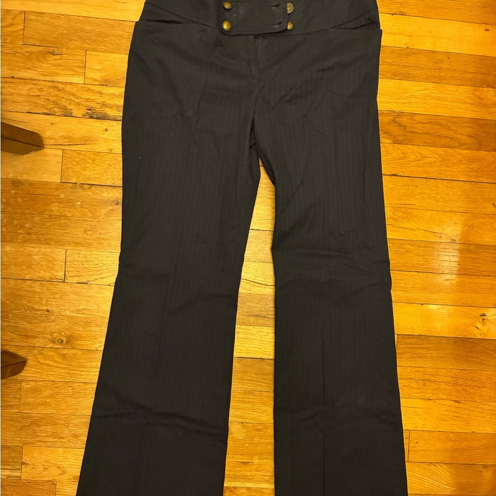LOFT 97% Cotton Navy Textured Pants
